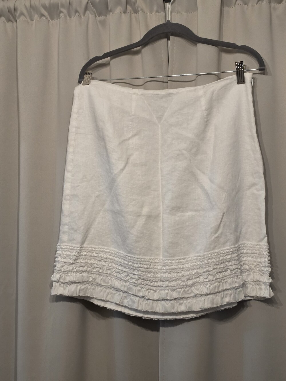 Tommy Bahama White Linen Skirt Size 6 Ruffle Tiered Hem